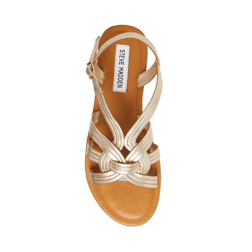 Sandalias Planas Steve Madden Prim Mujer Doradas | ES HVE639